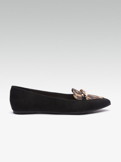 

DOROTHY PERKINS Women Black & Brown Leopard Print Ballerinas