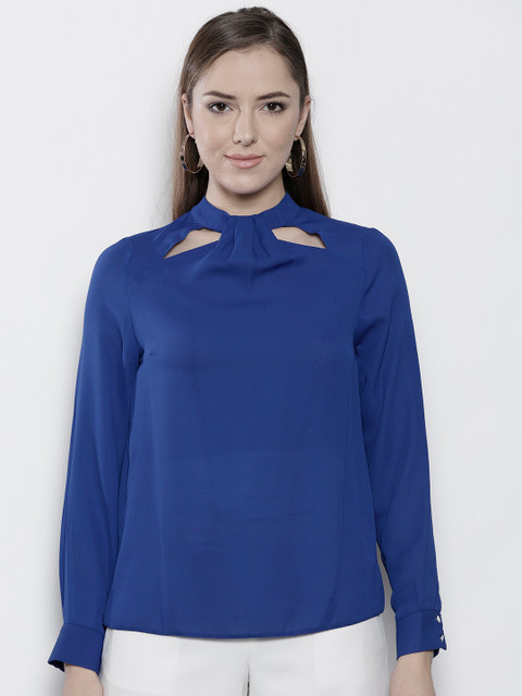 

DOROTHY PERKINS Women Blue Solid Top