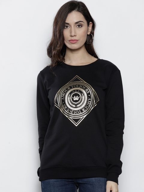 

DOROTHY PERKINS Women Black Printed Sweatshirt