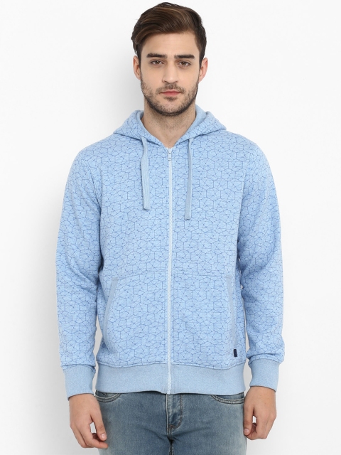 

Parx Men Blue Solid Hooded Sweatshirt