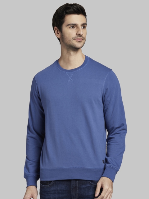 

Parx Men Blue Solid Sweatshirt