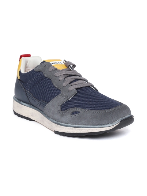 

DIESEL Men Navy Blue & Charcoal Grey Sneakers