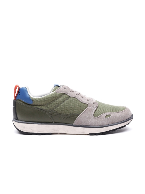 

DIESEL Men Olive Green Colourblocked Sneakers