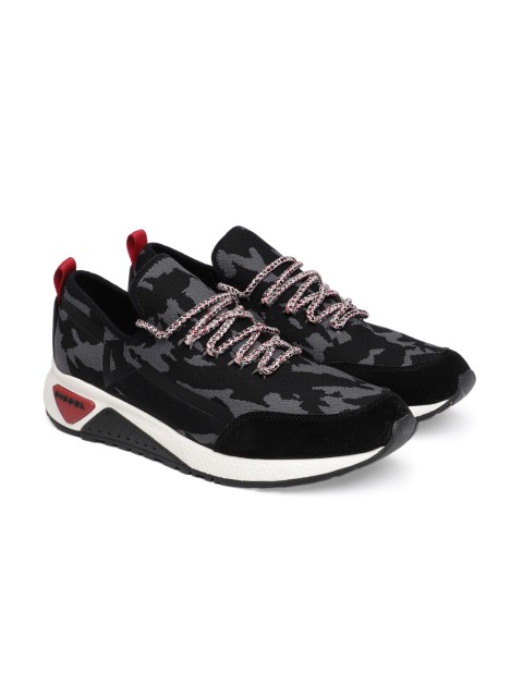 

DIESEL Men Grey & Black Sneakers