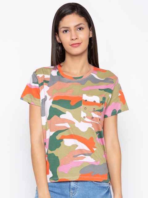 

Globus Women Multicoloured Printed Round Neck T-shirt, Multi