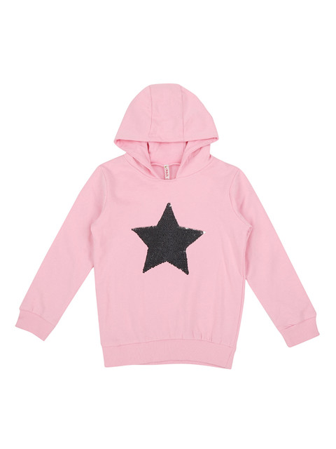 

CHALK by Pantaloons Girls Pink Solid Hooded Sweatshirt