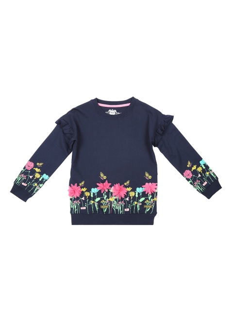 

CHALK by Pantaloons Girls Navy Blue Printed Sweatshirt