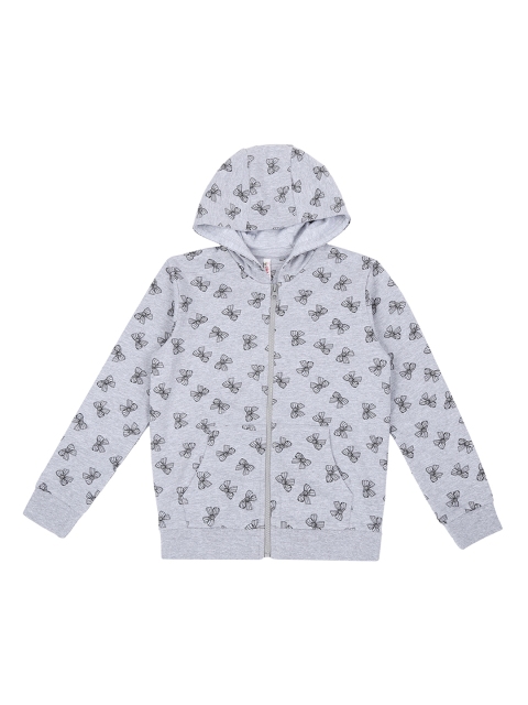 

CHALK by Pantaloons Girls Grey Printed Hooded Sweatshirt