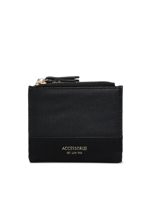 

Accessorize Women Black Solid Two Fold Wallet