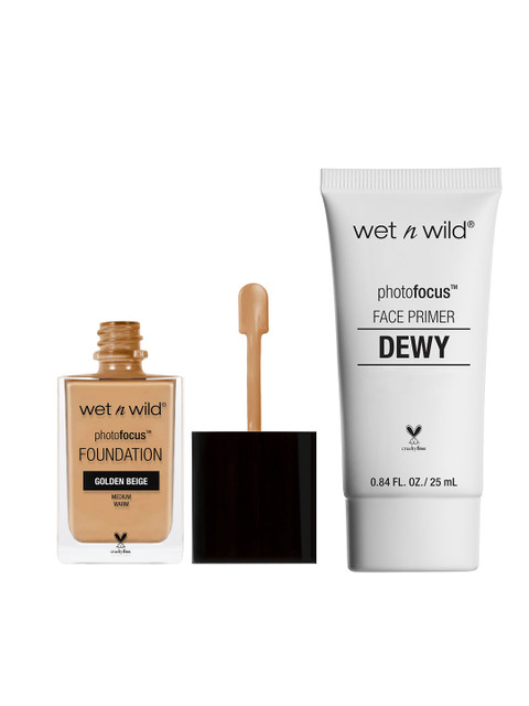 

Wet n Wild Sustainable Golden Beige Photo Focus Foundation E368C & Photofocus Dewy Face Primer E858A