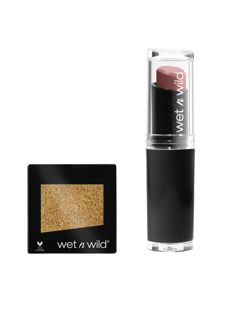 

Wet n Wild Sustainable Single Eyeshadow E354C & MegaLast Lip Color E902C Makeup Kit, Nude