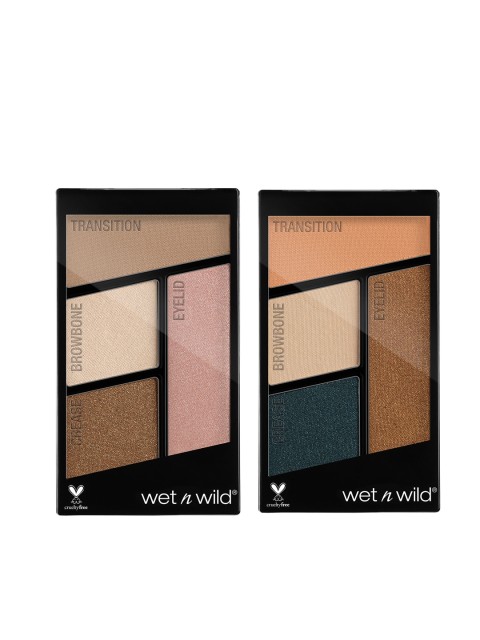 

Wet n Wild Sustainable Color Set of Walking On Eggshells E340B & Hooked Icon Eyeshadow Quads E343B, Beige