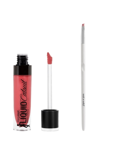

Wet n Wild Sustainable E781B Makeup Brush & Coral Corruption E922B Lipstick, Pink