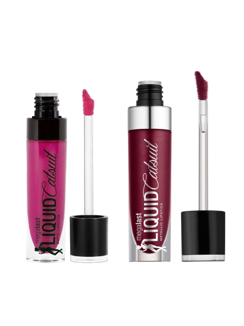 

Wet n Wild Sustainable Set of 2 MegaLast Liquid Catsuit Lipsticks, Magenta