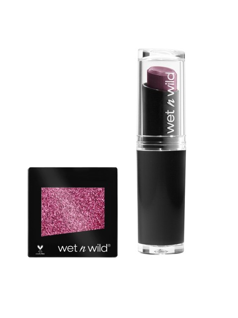 

Wet n Wild Sustainable Set of Single Eyeshadow E353C & Cherry Bomb MegaLast Lip Color E918D, Pink