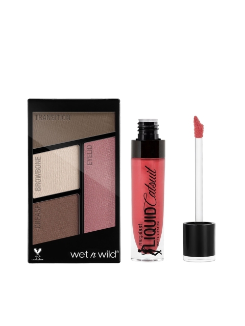

Wet n Wild Sustainable Sweet As Candy Eyeshadow & Coral Corruption Lipstick Makeup Kit, Pink