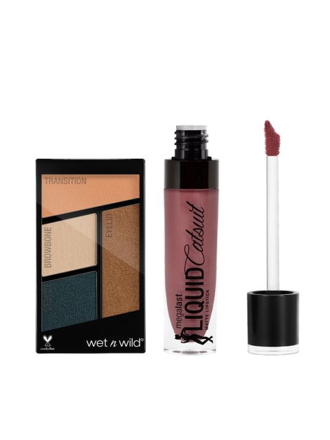

Wet n Wild Sustainable Hooked On Vinyl Eyeshadow & Rebel Rose Lipstick E343B, Pink