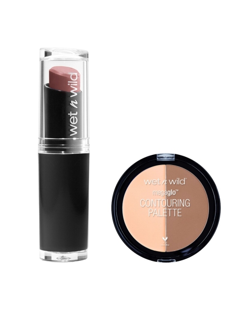 

Wet n Wild Sustainable Set of Bare It All Lip Color E902C & MegaGlo Contouring Palette E7491, Beige