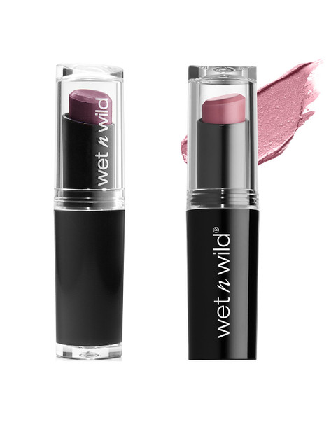 

Wet n Wild Sustainable Bomb MegaLast Lip Color E918D & Rose The Matter MegaLast Lip Color E984A, Maroon