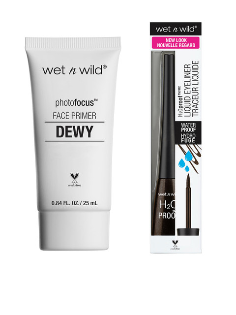 

Wet n Wild Sustainable Till Prime Do Us Part Primer & Dark Brown Eyeliner Makeup Kit, White