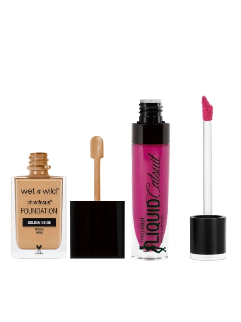

Wet n Wild Golden Beige Foundation & Nice To Fuschia Liquid Matte Lipstick