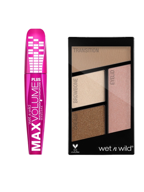

Wet n Wild Sustainable Waterproof Mascara & Single Eyeshadow Makeup Kit, Black