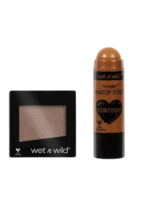 

Wet n Wild Sustainable Set Of Color Icon Nutty Single Eyeshadow & Makeup Stick Concealer, Brown