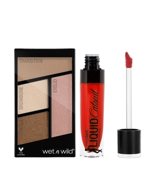 

Wet n Wild Sustainable Set Of Eyeshadow Quads & Lipstick, Orange
