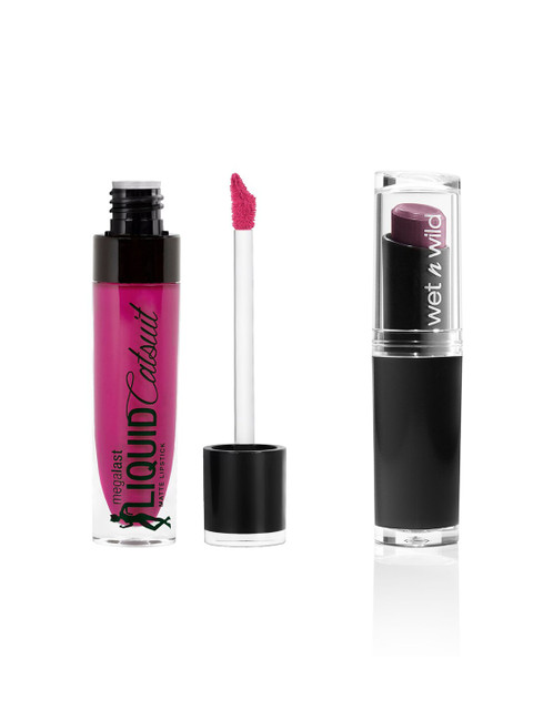 

Wet n Wild Sustainable Cherry Bomb E918D Lip Color Nice To Fuschia E927B Liquid Matte Lipstick, Magenta