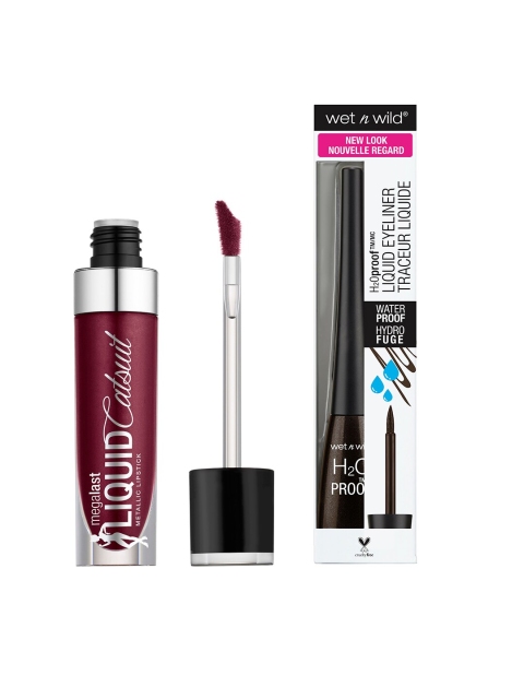 

Wet n Wild Sustainable Set Of Liquid Eyeliner & Liquid Lipstick, Maroon