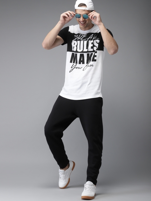 

HERE&NOW Men White Printed Round Neck T-shirt