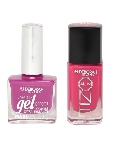 

Deborah Set of Maxipennello Doll's Pink & All In One Magenta Pink Nail Polishes