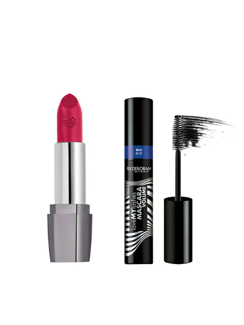 

Deborah Milano Red Peony Pink Lipstick with Primer & Blue Love My Lashes Mascara