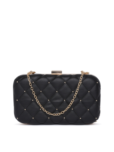 

Caprese Women Black Embellished Quilted Clutch