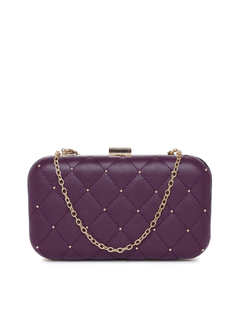 

Caprese Women Purple Embellished Quilted Clutch