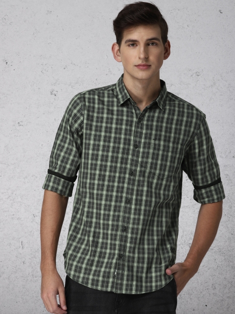 

Ecko Unltd Men Grey & Black Slim Fit Checked Casual Shirt