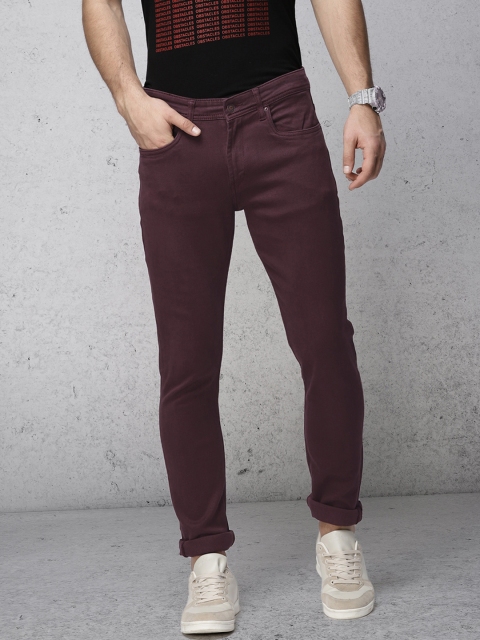 

Ecko Unltd Men Burgundy Super Slim Fit Mid-Rise Clean Look Stretchable Jeans, Maroon