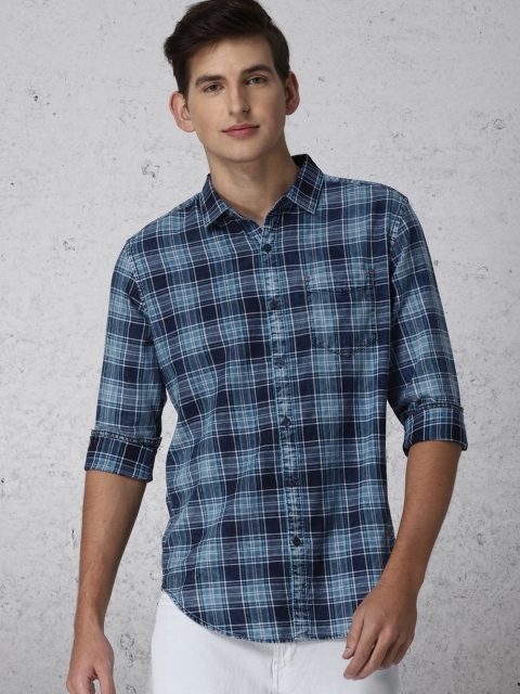 

Ecko Unltd Men Blue Slim Fit Checked Casual Shirt