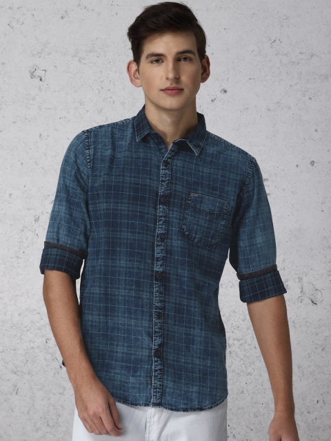

Ecko Unltd Men Blue Slim Fit Checked Casual Shirt