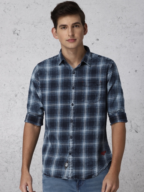 

Ecko Unltd Men Blue Slim Fit Checked Casual Shirt