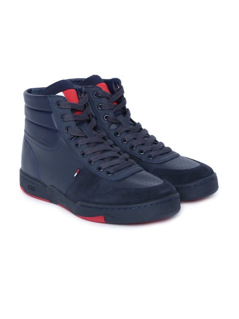 

Tommy Hilfiger Men Navy Blue MID BASKET Mid-Top Sneakers