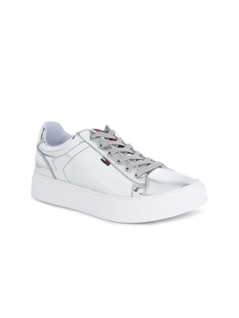 

Tommy Hilfiger Women Silver-Toned Sneakers