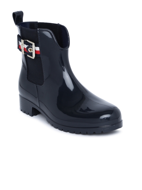 

Tommy Hilfiger Women Navy Blue Mid-Top Flat Boots