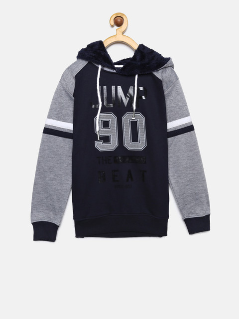 

Duke Boys Navy Blue Printed Hooded Sweatshirt