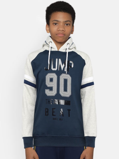 

Duke Boys Navy Blue Printed Hooded Sweatshirt