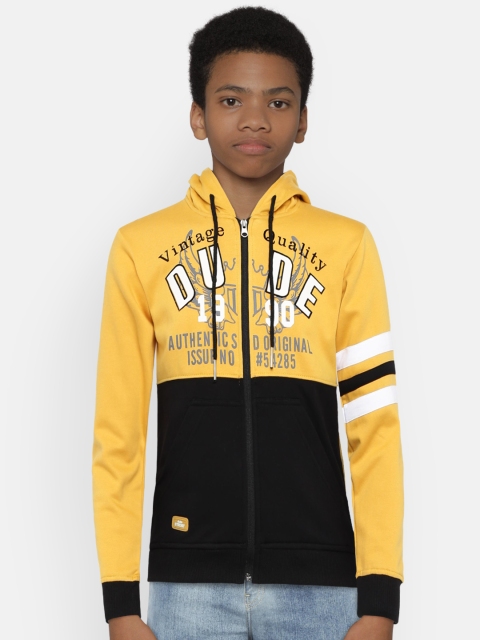 

Duke Boys Yellow & Black Printed Hooded Sweatshirt