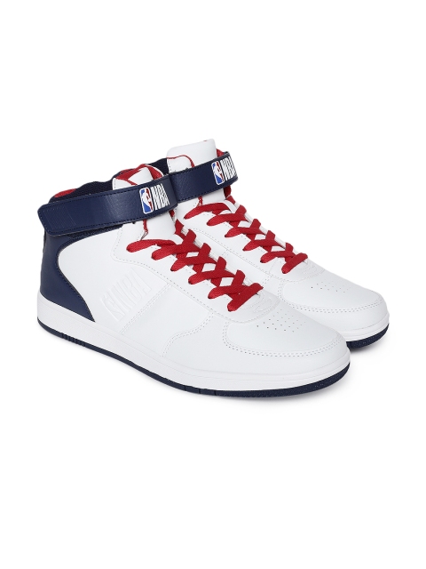 

NBA Men White Mid -Top Sneakers