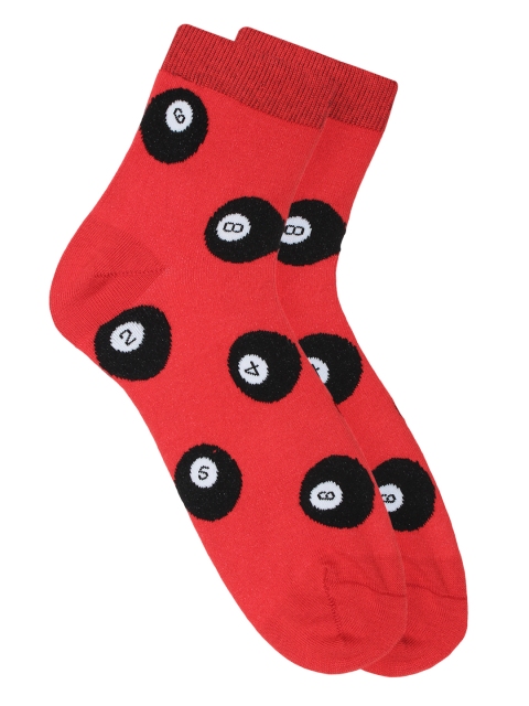 

Soxytoes Men Red & Black Patterned Ankle Length Socks