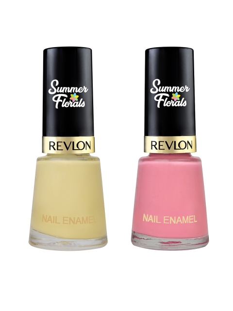 

Revlon Set of Summer Florals Daffodil 562 & Tulip 563 Nail Enamels, Pink