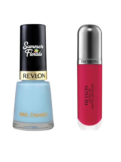 

Revlon Set of Ultra HD Romance Matte Lip Color & Summer Florals Nail Polish, Maroon